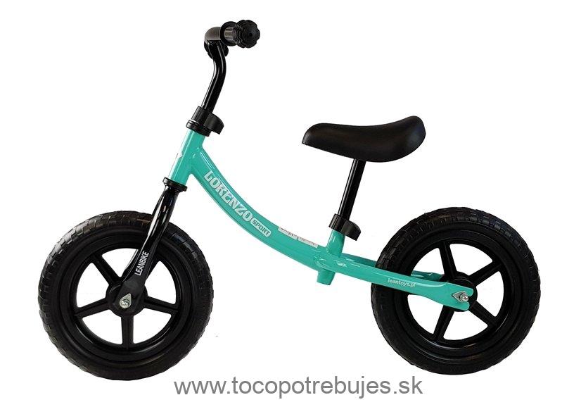 LeanToys Odrážadlo Lorenzo Sport 12" tyrkysová l5274 