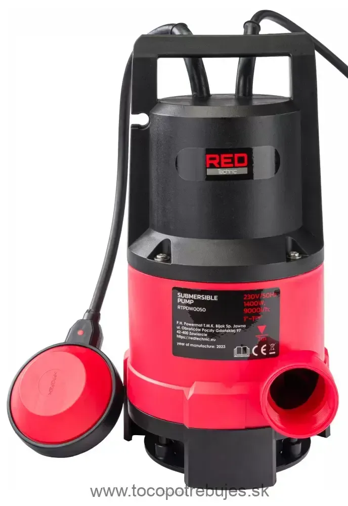 Kalové čerpadlo 1400W - RED TECHNIC RTPDW0050
