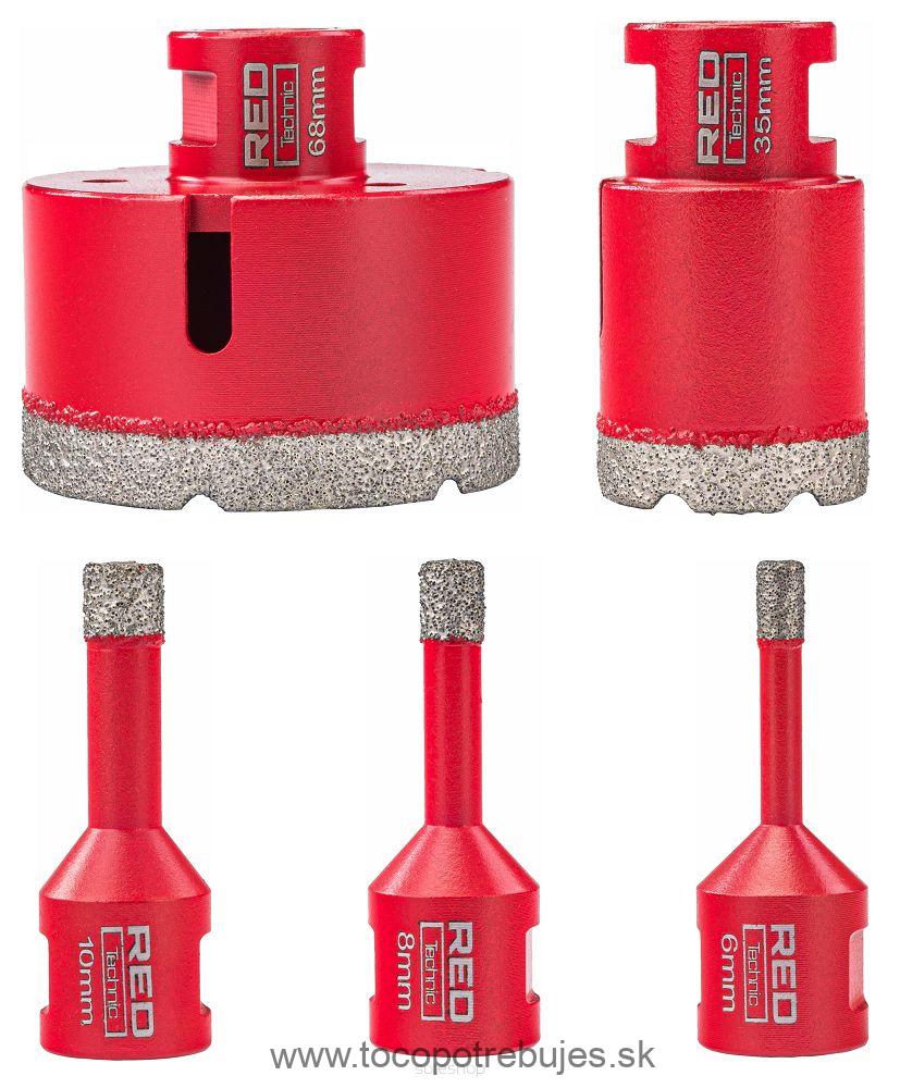Sada diamantových korunkových vrtákov, 5 ks - RED TECHNIC RTZOD0045