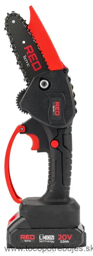 Akumulátorová reťazová píla 20V 2000mAh Li-Ion - RED TECHNIC RTMPA0022