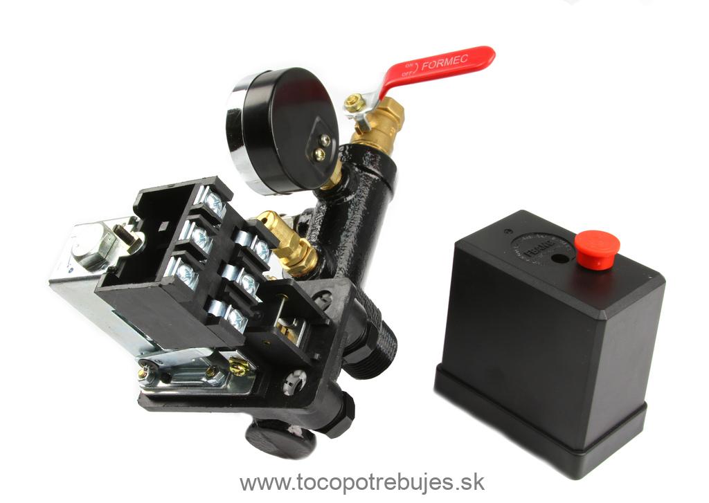 Tlakový spínač pre kompresor s manometrom, vnútorný závit 1", 230/400V - MAR-POL M8069863