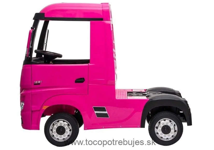 LeanToys L5241 Elektrický kamión pre deti Mercedes Actros, ružová - 4x45W, 2.4Ghz DO, LED svetlá