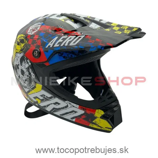 Detská cross helma Skeleton Black-Colored