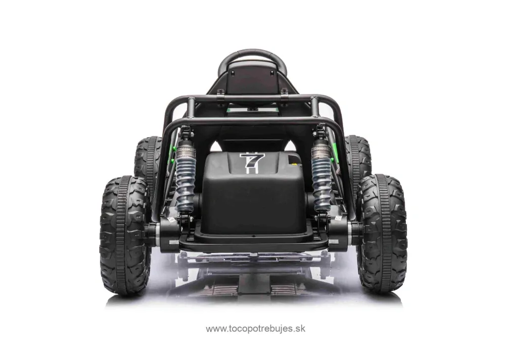 Elektrická Motokára SPORT-KART 24V, zelené, EVA kolesá, Koženkové sedadlo, 2 x 50W Motor, 24V Batéria, Masívna kovová konštrukcia