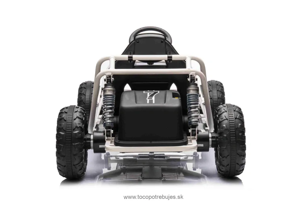 Elektrická Motokára SPORT-KART 24V, čierna, EVA kolesá, Koženkové sedadlo, 2 x 50W Motor, 24V Batéria, Masívna kovová konštrukcia