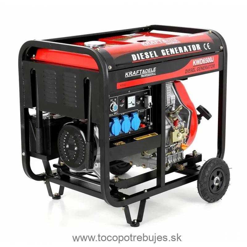 Naftová elektrocentrála, 6500W, 12/230V - Kraft&Dele KD122