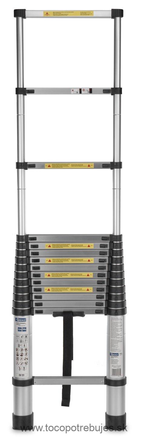 Hliníkový teleskopický rebrík 4,4m 150kg - GEKO G02446