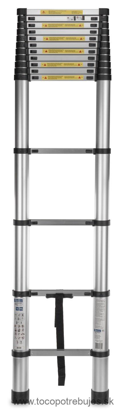 Hliníkový teleskopický rebrík 5m 150kg - GEKO G02447