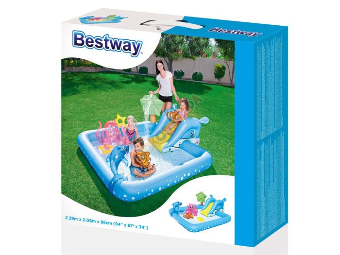 Bestway 53052 bazénik so šmýkačkou 239 x 206 x 86 cm