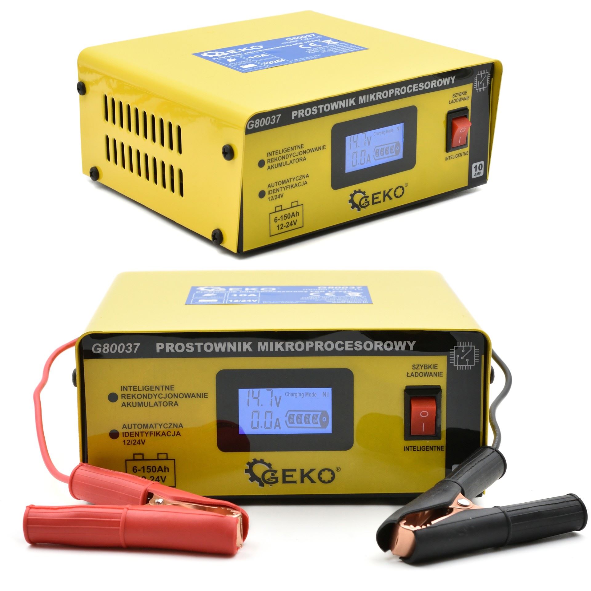 Nabíjačka autobatérií mikroprocesorová LCD 12/24V - GEKO G80037