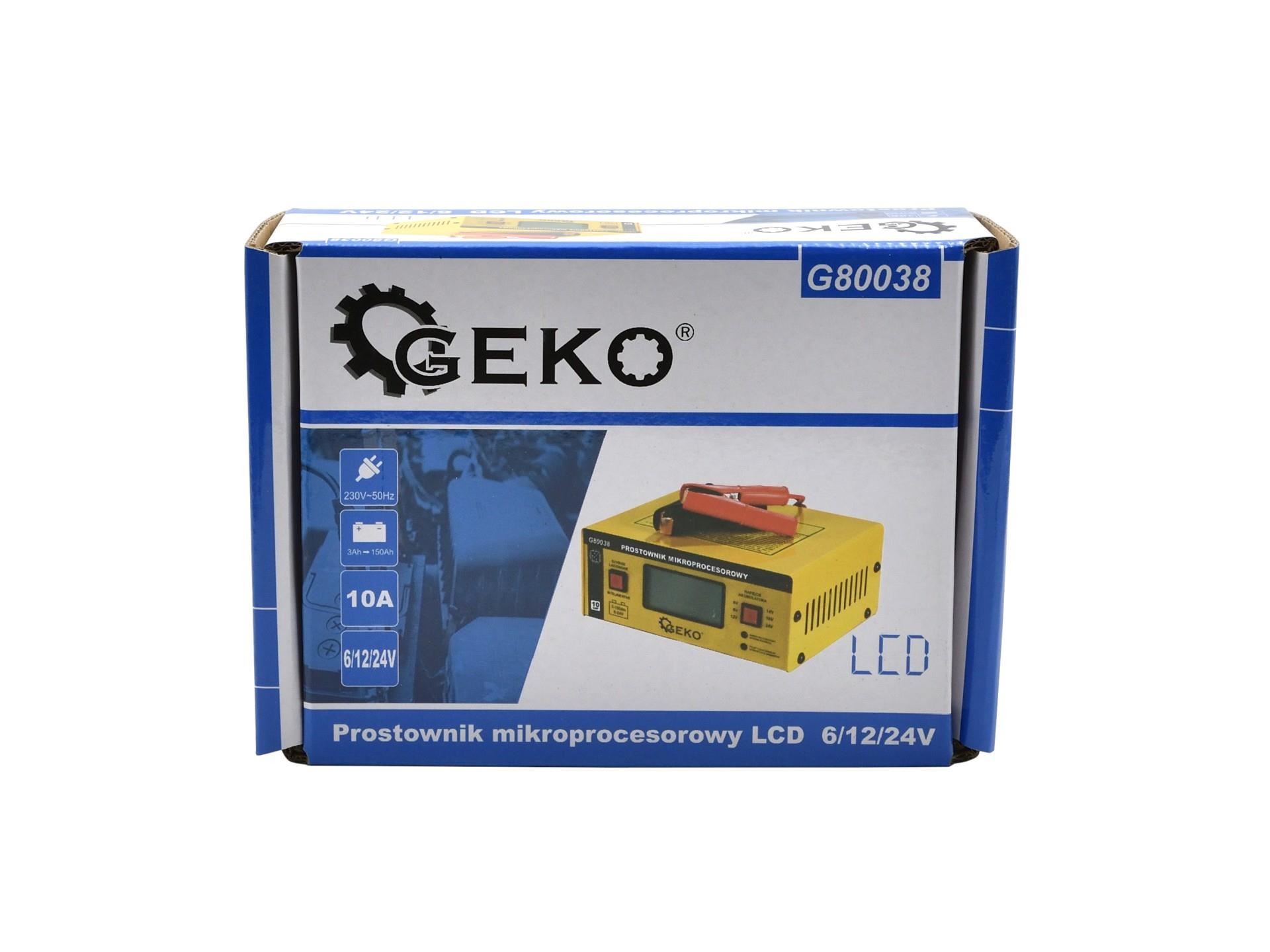 Mikroprocesorová nabíjačka autobatérií LCD 6/12/24V - GEKO G80038