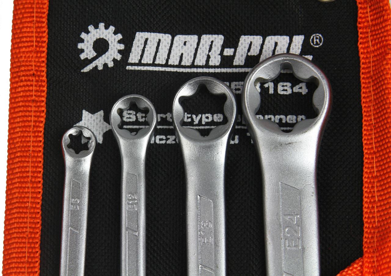 Kľúče očko torxové nástenné 4ks 6 - 24mm - MAR- POL M58164P