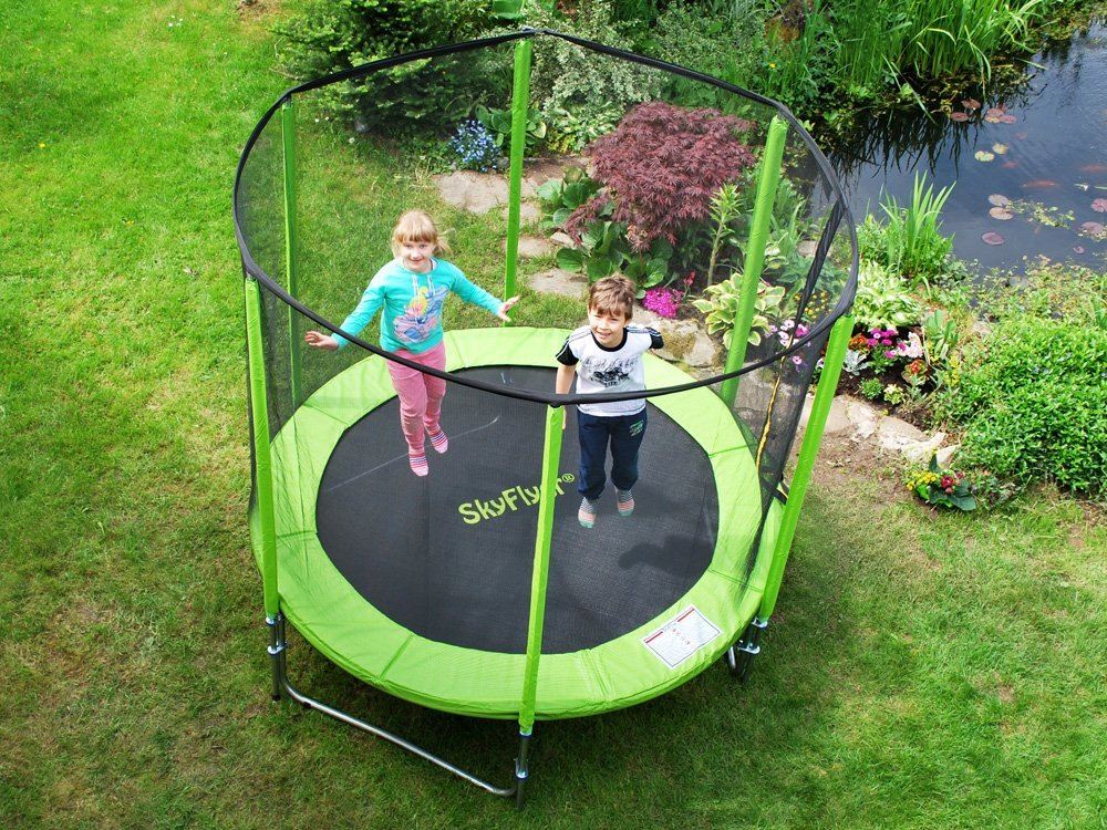 SkyFlyer Záhradná trampolína 180cm 6FT s ochrannou sieťou, zelená