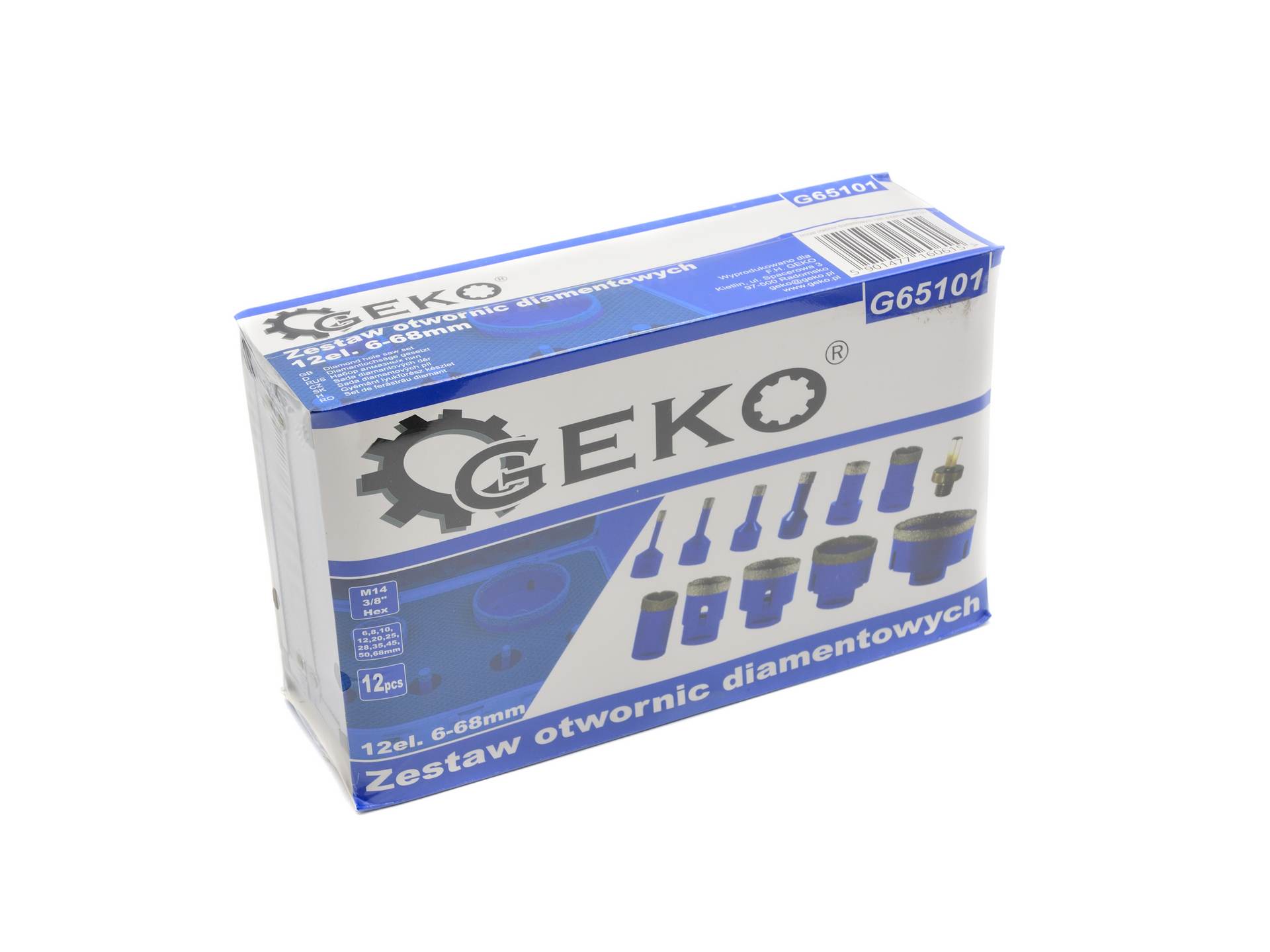 Sada diamantových vŕtacích koruniek na dlaždice 6-68mm 12ks - GEKO G65101