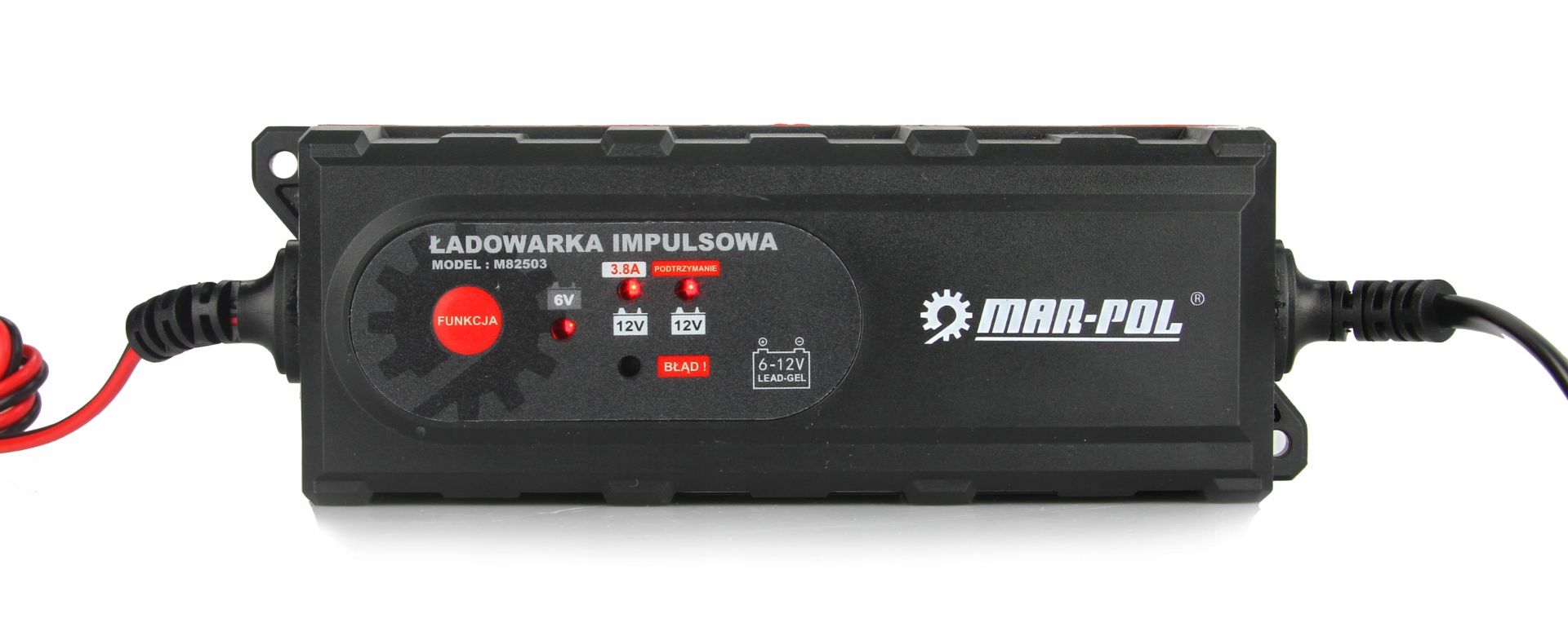 MAR-POL M82503 UNIVERZÁLNA NABÍJAČKA INTELLIGENT 6V / 12V, 6 stupňová + kabeláž