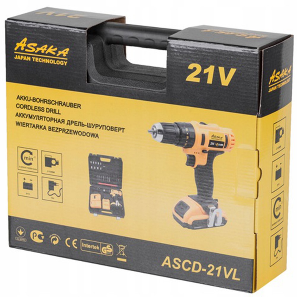 AKU skrutkovač s príklepom 21V 2x2.0Ah ASCD-21VL - ASAKA