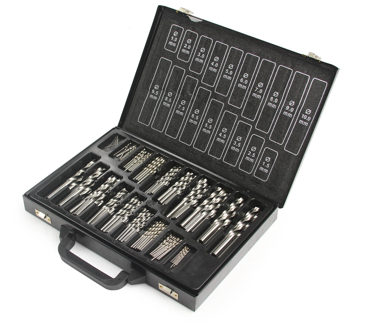 Sada vrtákov HSS do kovu 170ks 1-10mm - CATA M22305C