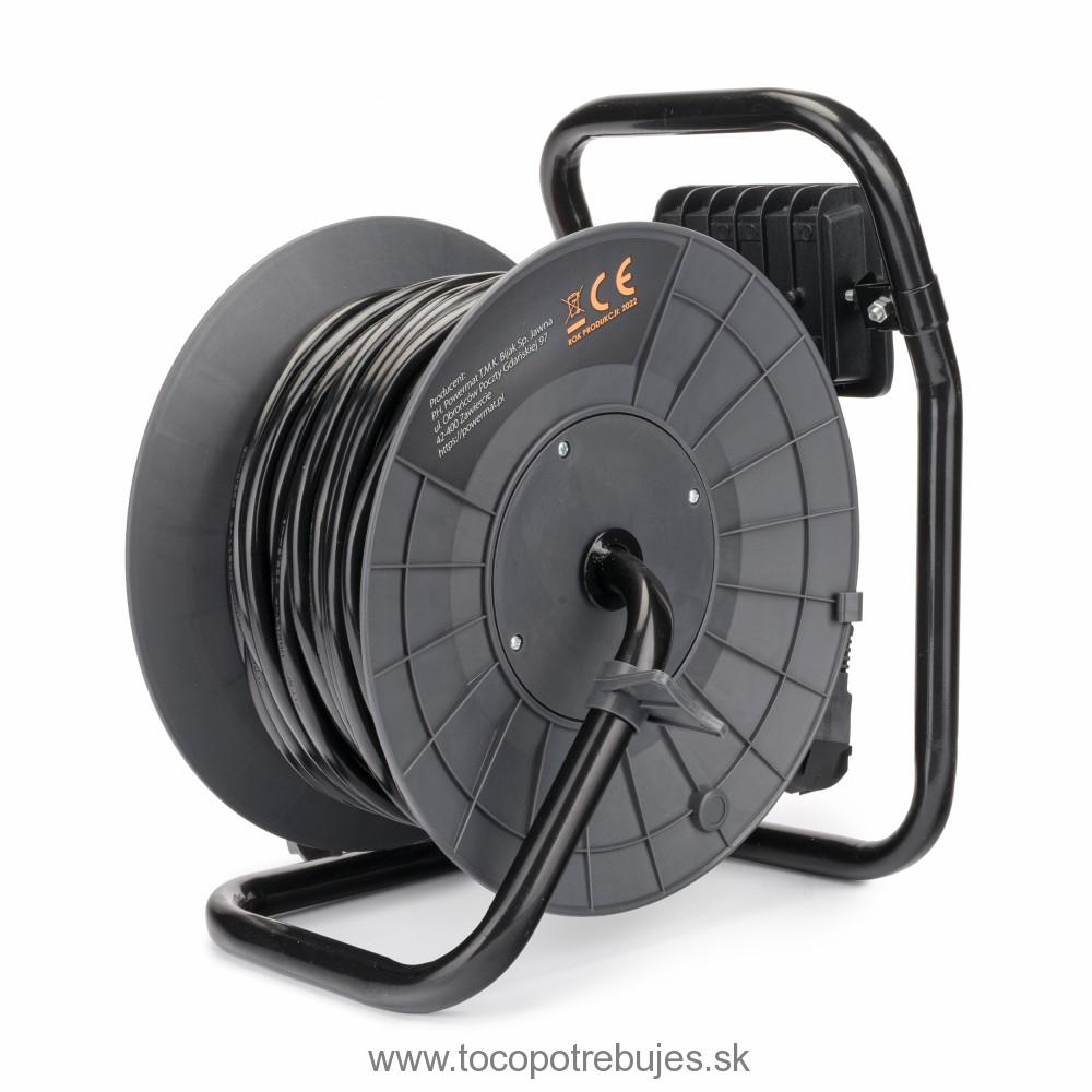 Predlžovací kábel na bubne + led lampa 3x2,5mm 30m - POWERMAT