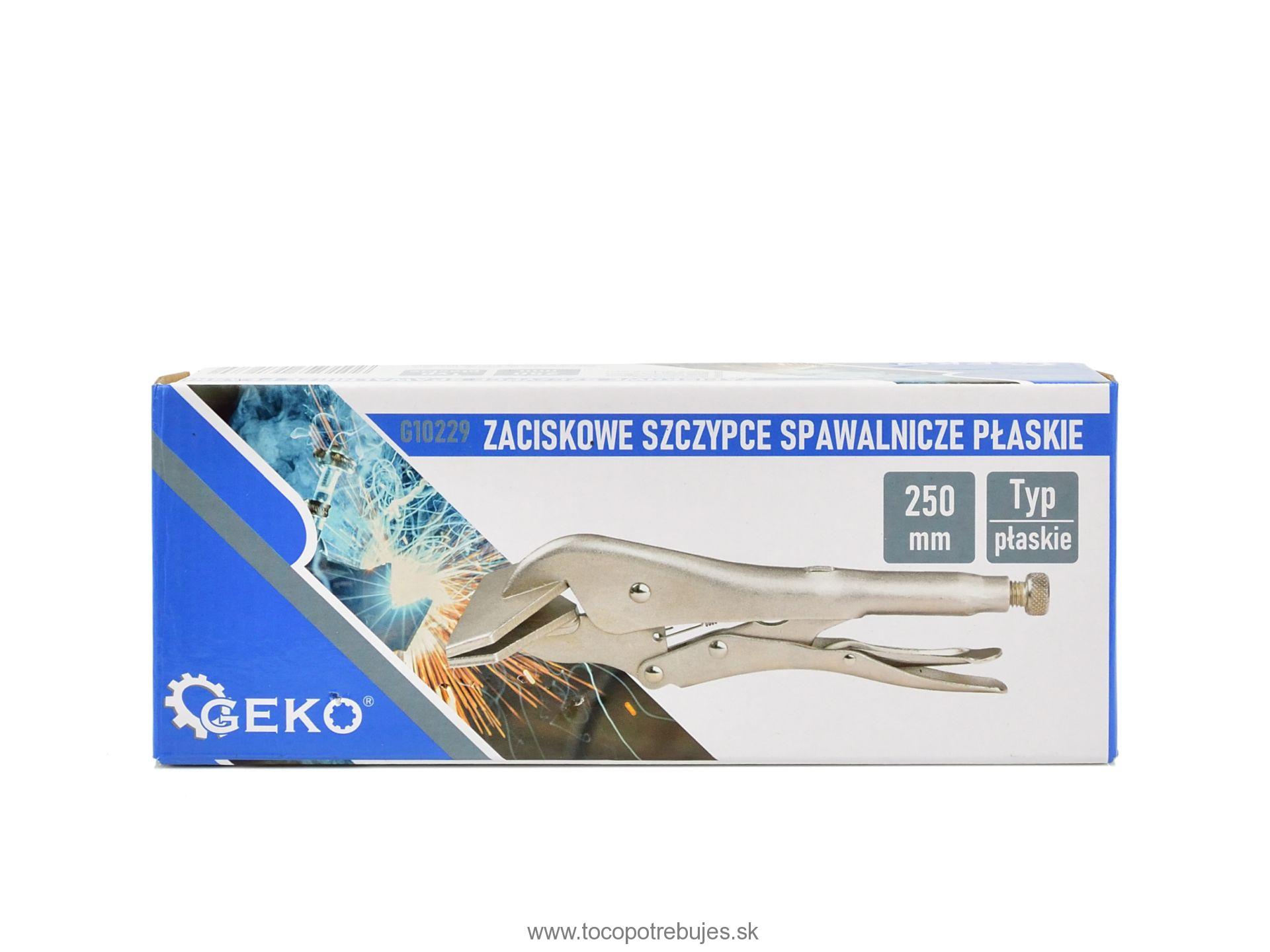 Samosvorné zváracie kliešte Morse`a 250mm ploché - GEKO G10229