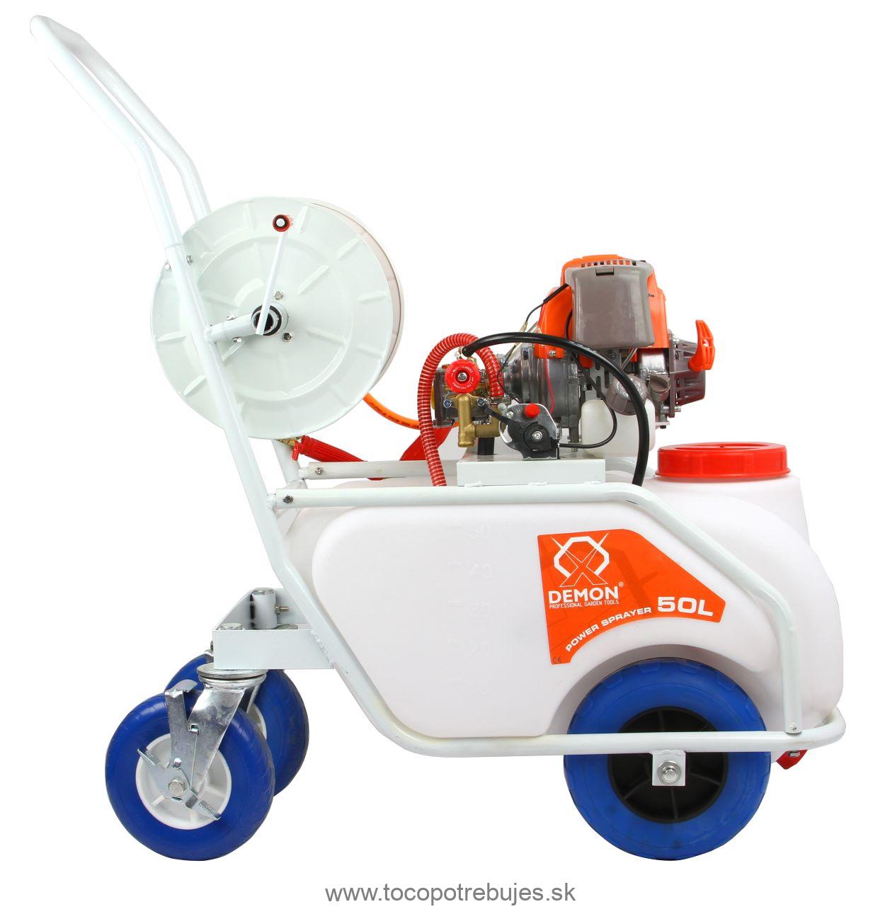 Motorový benzínový postrekovač 50L s kolieskami - DEMON M83222