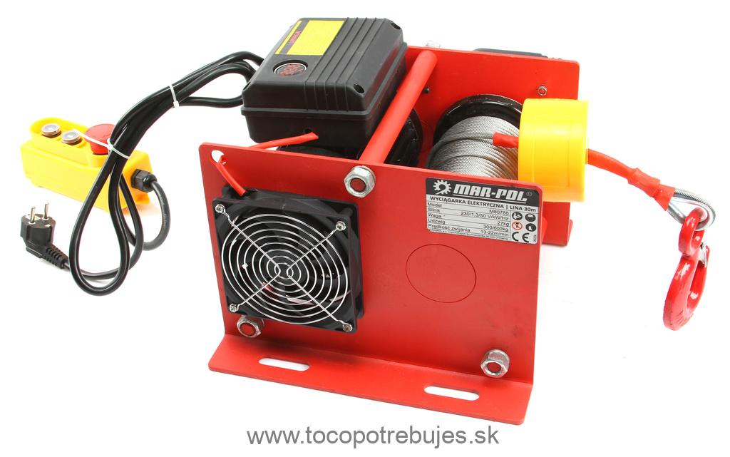 Elektrický lanový navijak 30m 300/600kg - MAR-POL M80785