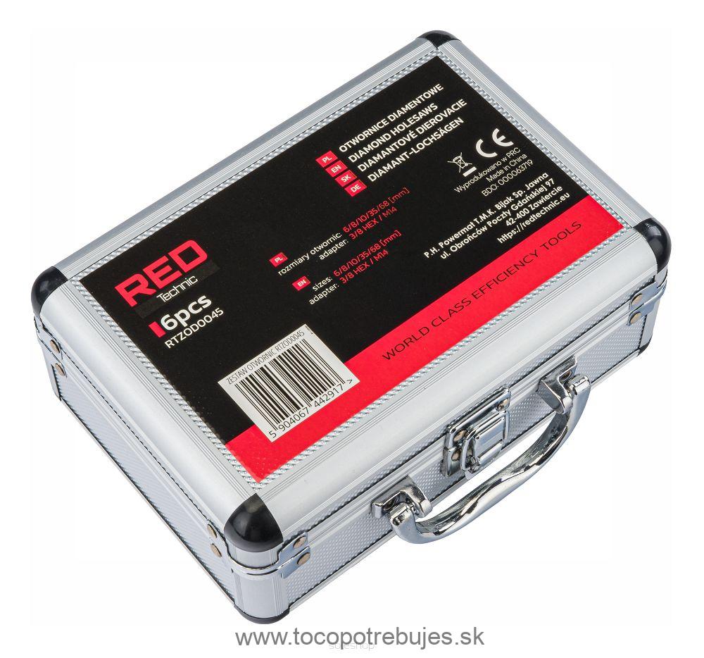 Sada diamantových korunkových vrtákov, 5 ks - RED TECHNIC RTZOD0045