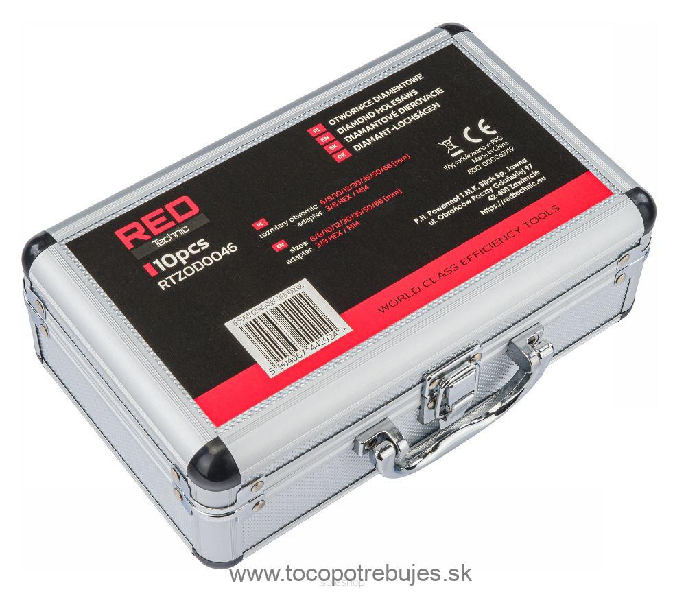 Sada diamantových korunkových vrtákov, 9 ks - RED TECHNIC RTZOD0046