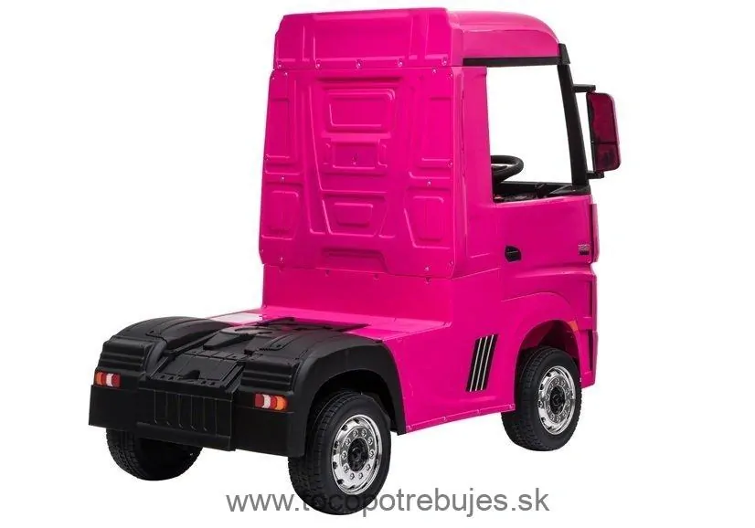 LeanToys L5241 Elektrický kamión pre deti Mercedes Actros, ružová - 4x45W, 2.4Ghz DO, LED svetlá
