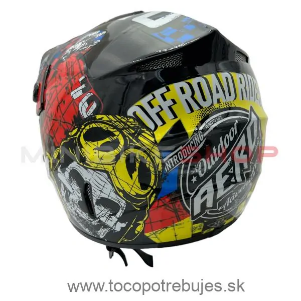 Detská cross helma Skeleton Black-Colored