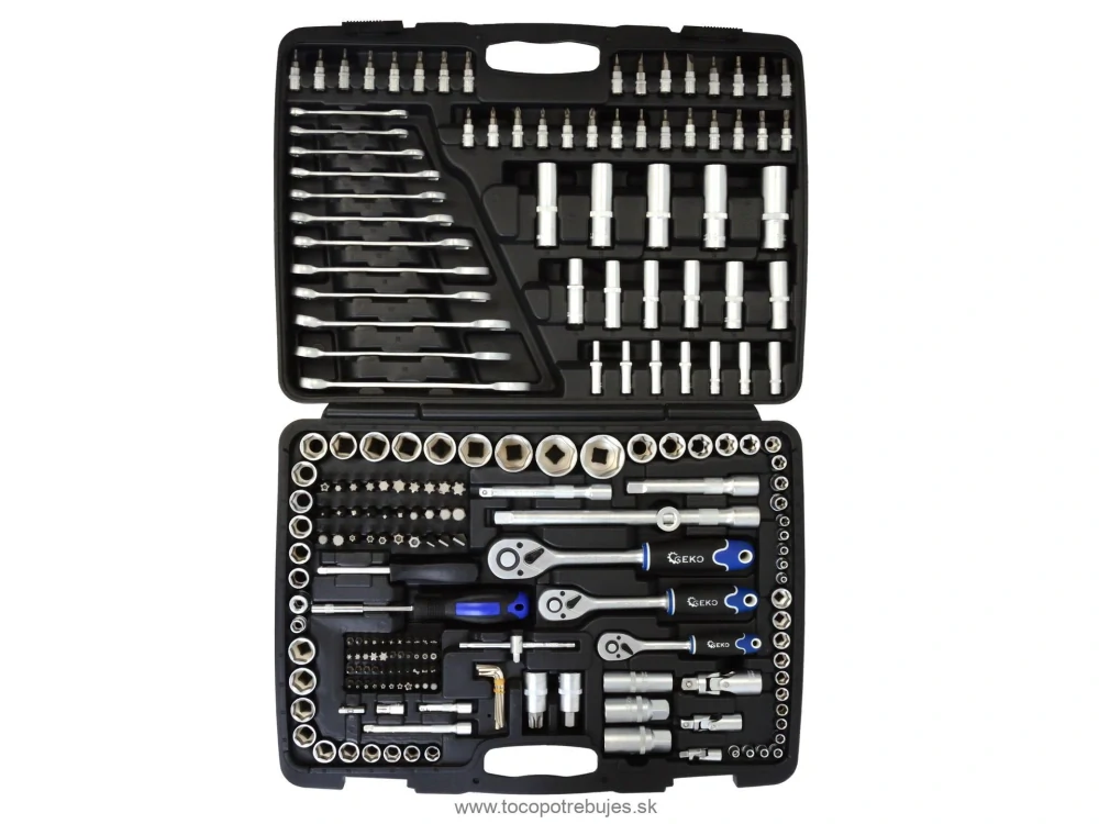 Geko G10158 gola sada 1/2", 3/8",1/4", 216-dielna