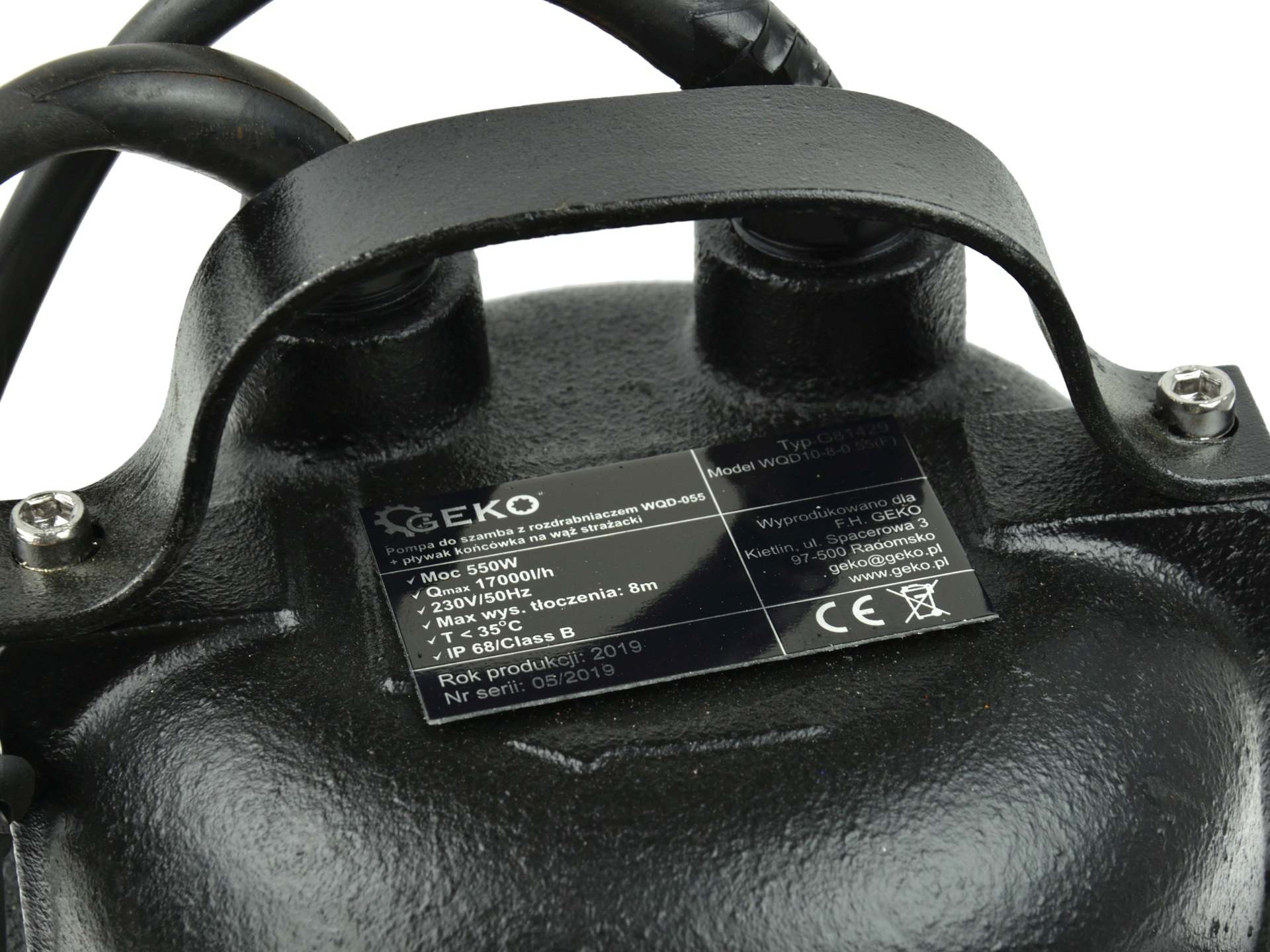 Ponorné kalové čerpadlo WQD-055 s nožom a plavákom - GEKO G81429