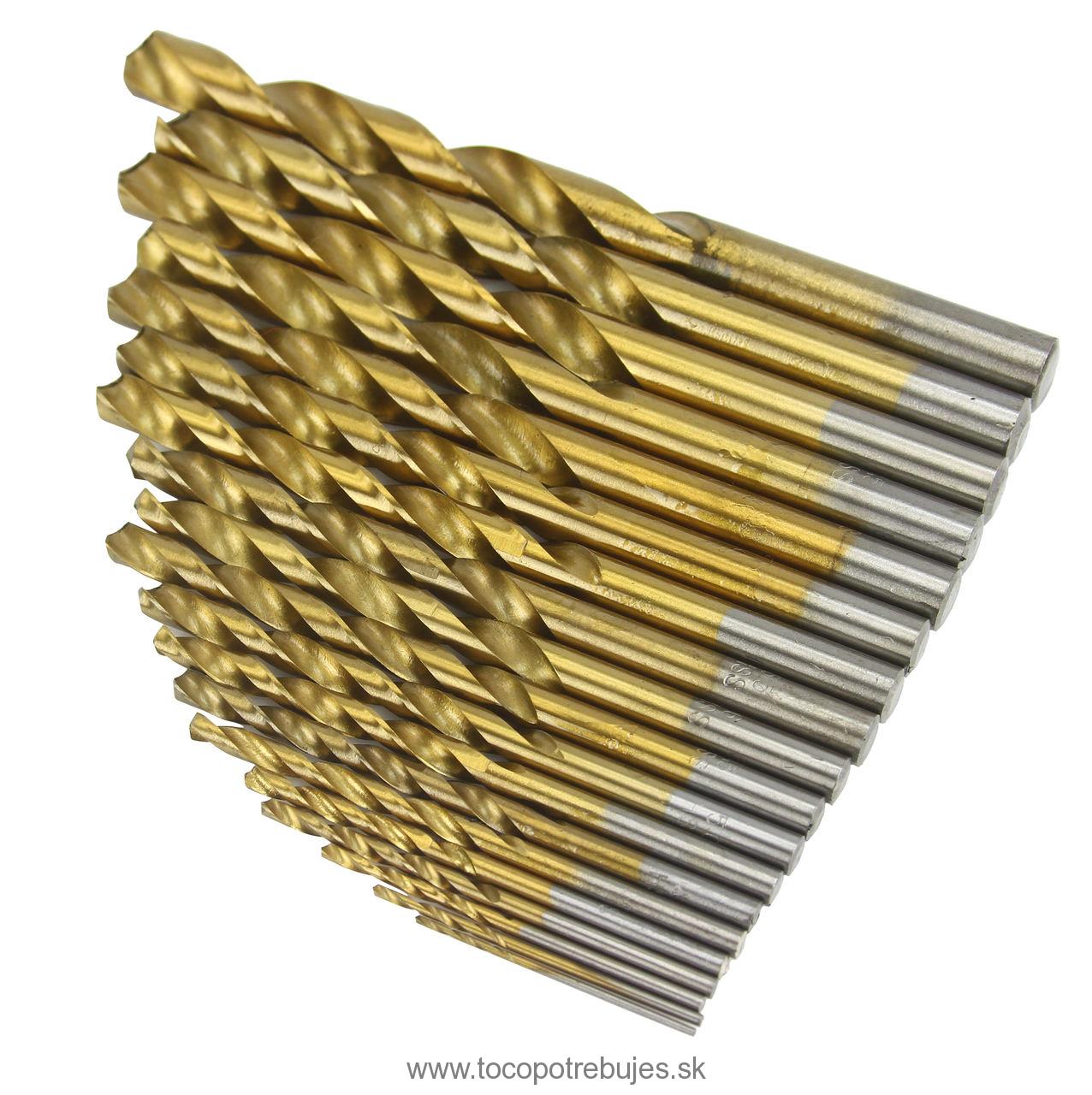 Sada titánových vrtákov HSS do kovu 19ks 1mm - 10mm - MAR-POL M22310