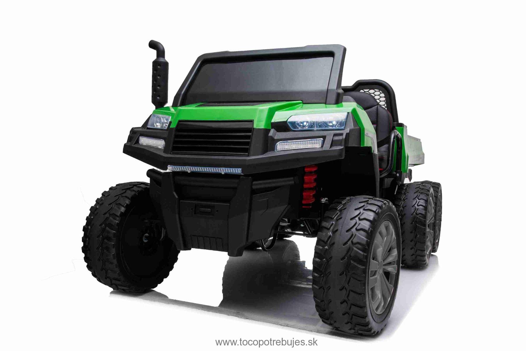 Farmárske elektrické autíčko RIDER 6X6 24V s pohonom štyroch kolies 4X 100W, zelená