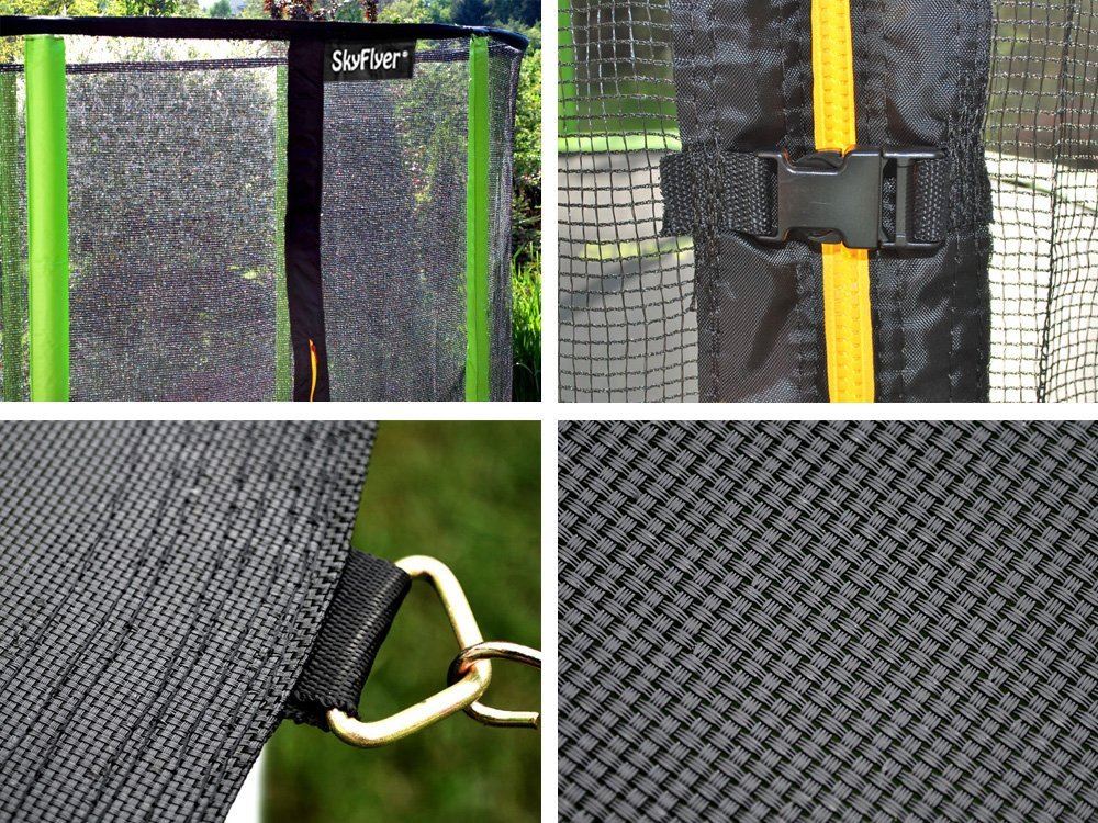 SkyFlyer Záhradná trampolína 244cm 8FT s ochrannou sieťou a rebríkom, zelená
