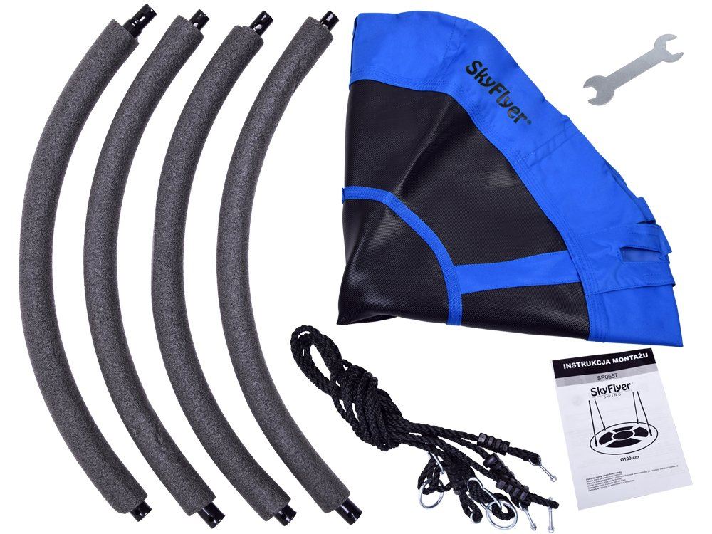 SkyFlyer Hojdačka Bocianie Hniezdo 100 cm, nosnosť 150kg, modrá