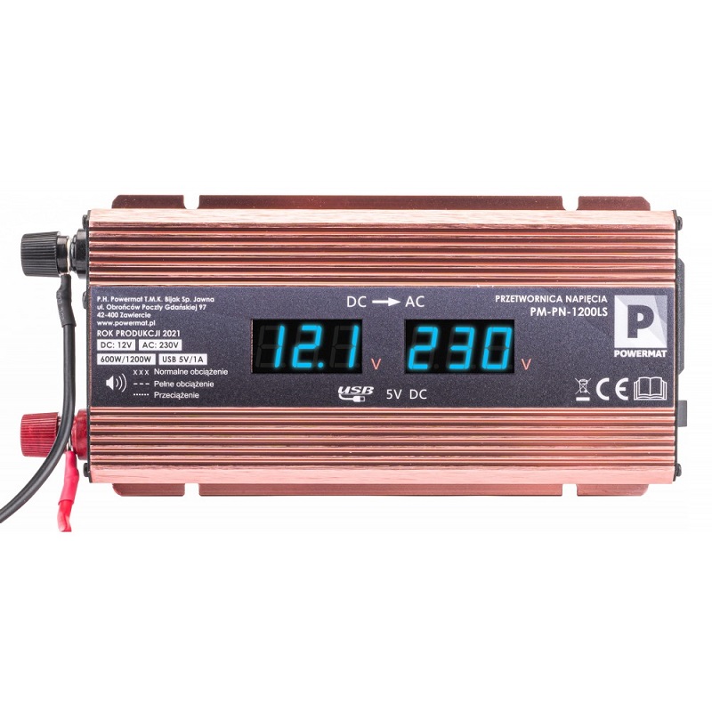 Menič napätia 12V/230V LCD 1200W PM-PN-1200LS - POWERMAT