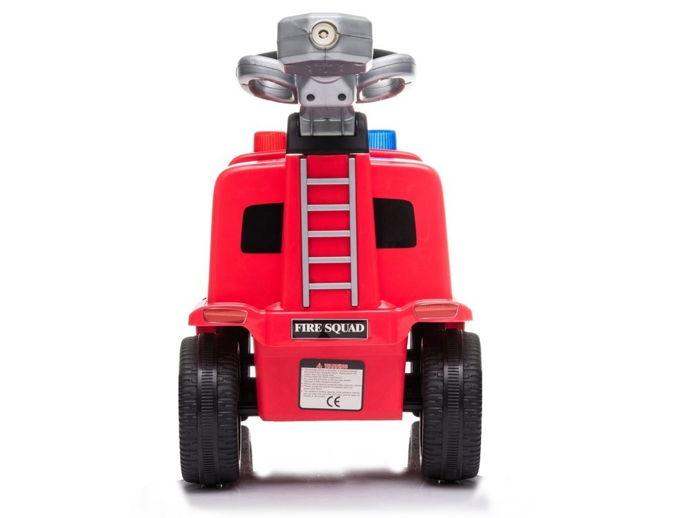 LeanToys Odrážadlo hasičské auto na baterky s kanónom a bublinami červené