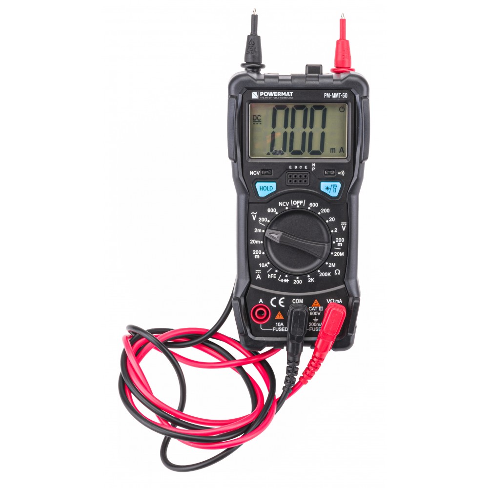 Digitálny multimeter LCD + LED svetlo PM-MMT-60 - POWERMAT