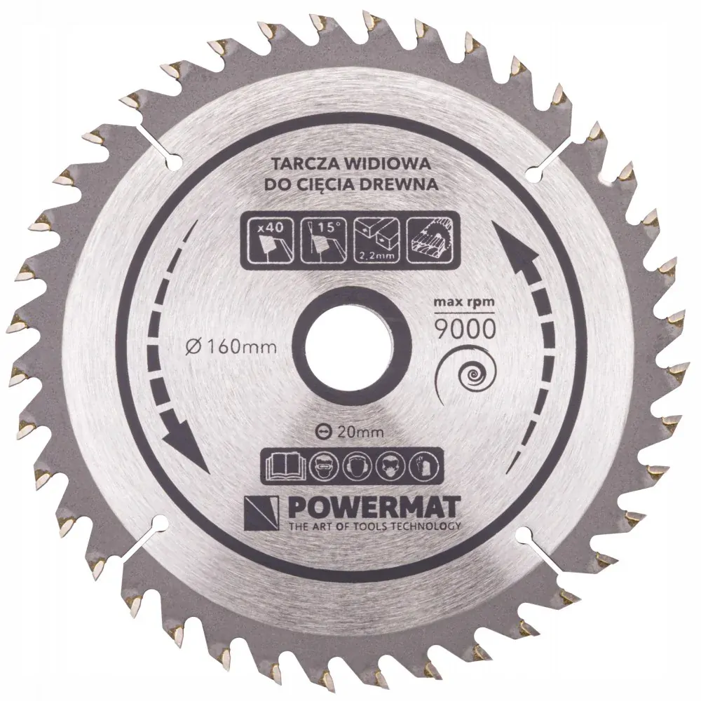 Kotúč na drevo TDD-160x20x40Z - POWERMAT PM0879