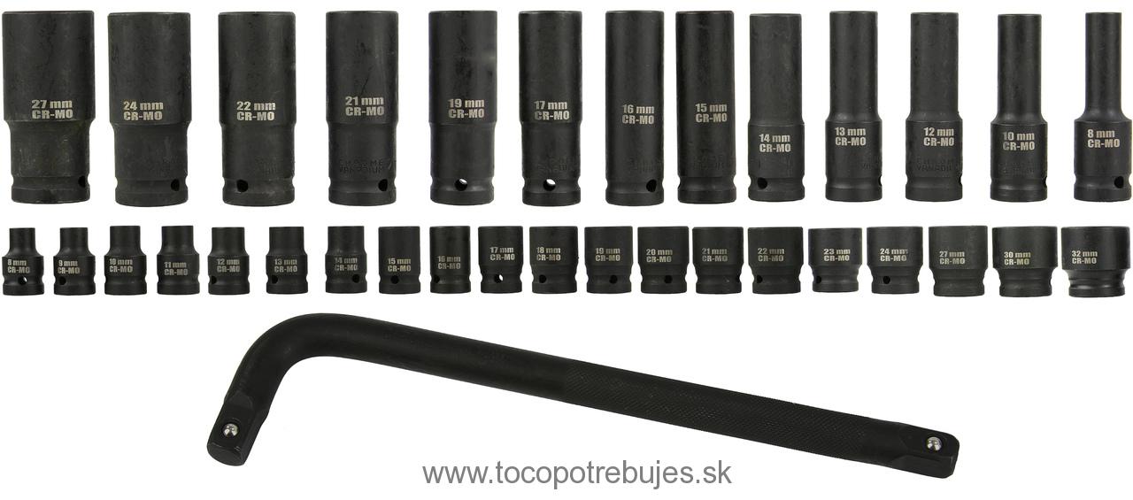Kvalitná sada nástrčných kľúčov CR-MO 1/2" 35 ks BJC - M58234