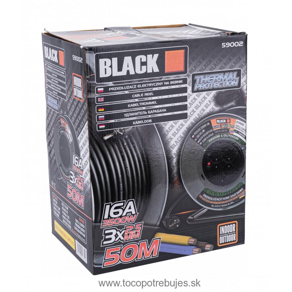 Predlžovací kábel na bubne 50m - BLACK