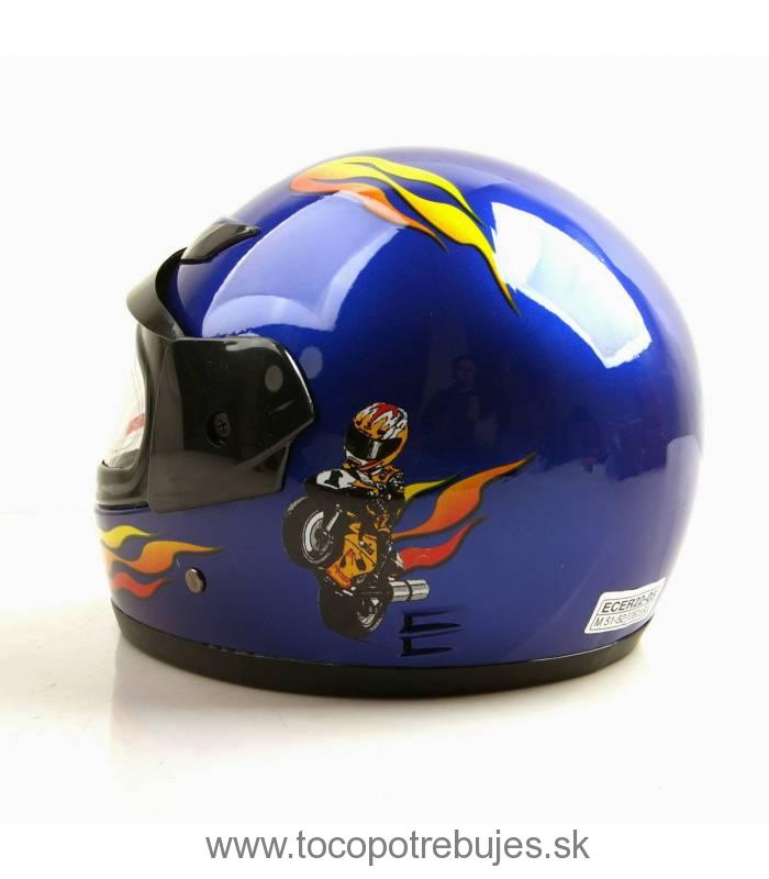 Moto prilba Sunway Kids Integral PHX Modrá