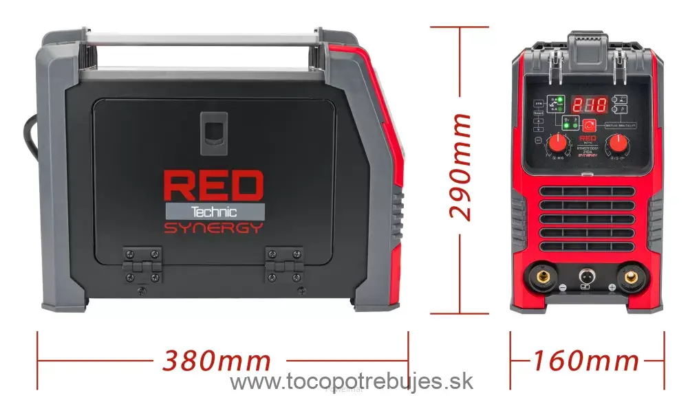 Invertorová zváračka RED TECHNIC RTMSTF0001 Migomat MIG MAG MMA TIG LIFT 210A Synergy