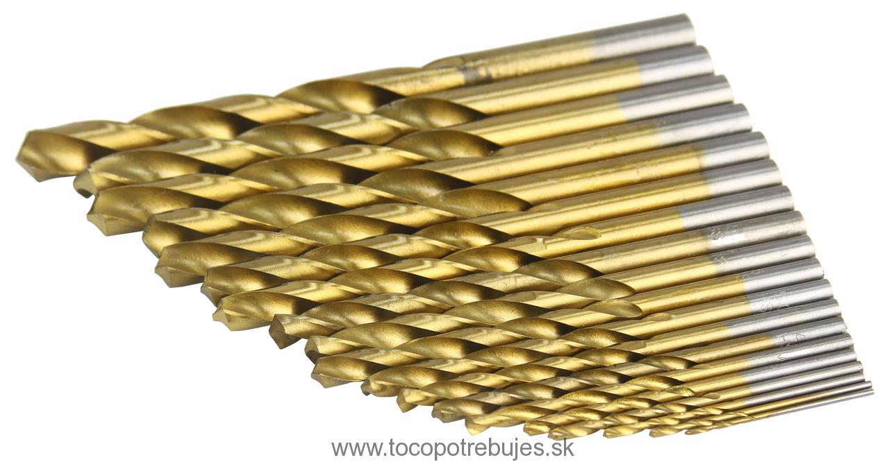 Sada titánových vrtákov HSS do kovu 19ks 1mm - 10mm - MAR-POL M22310