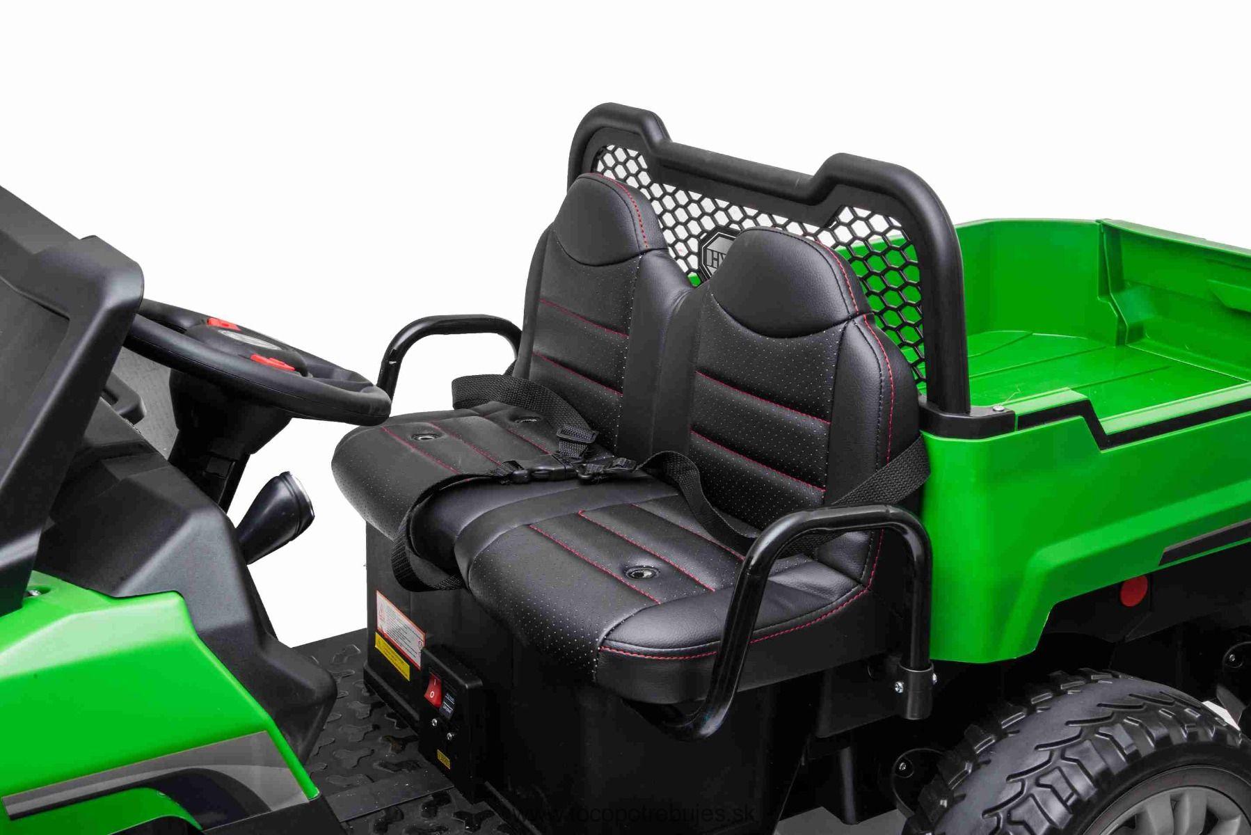 Farmárske elektrické autíčko RIDER 6X6 24V s pohonom štyroch kolies 4X 100W, zelená