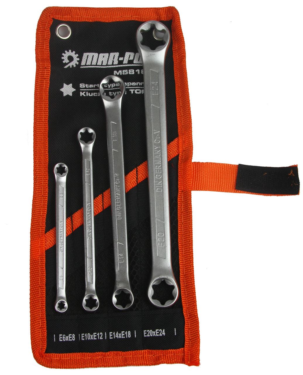 Kľúče očko torxové nástenné 4ks 6 - 24mm - MAR- POL M58164P