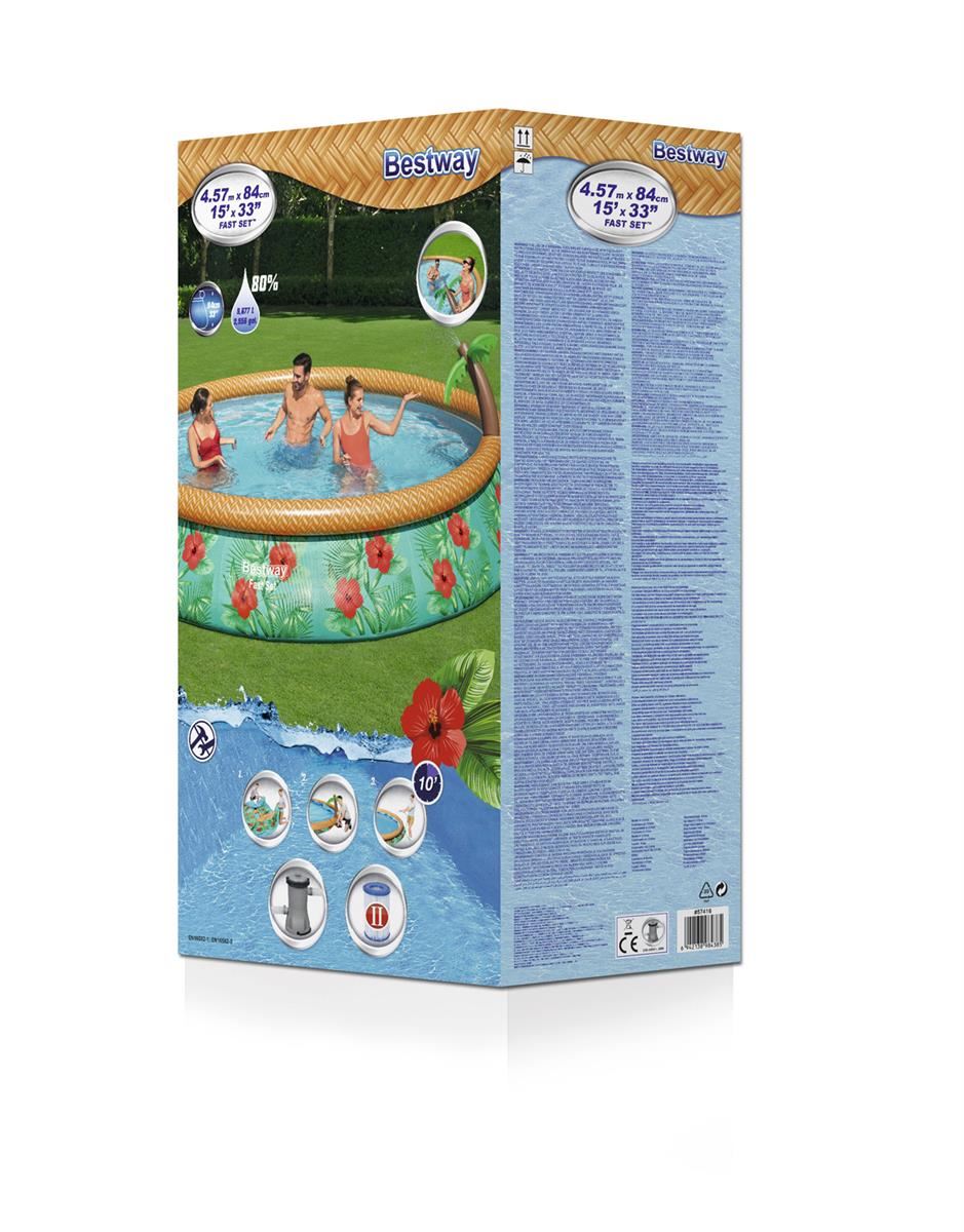 Bestway 57416 457 x 84cm Fast Set s Fontánou Palma