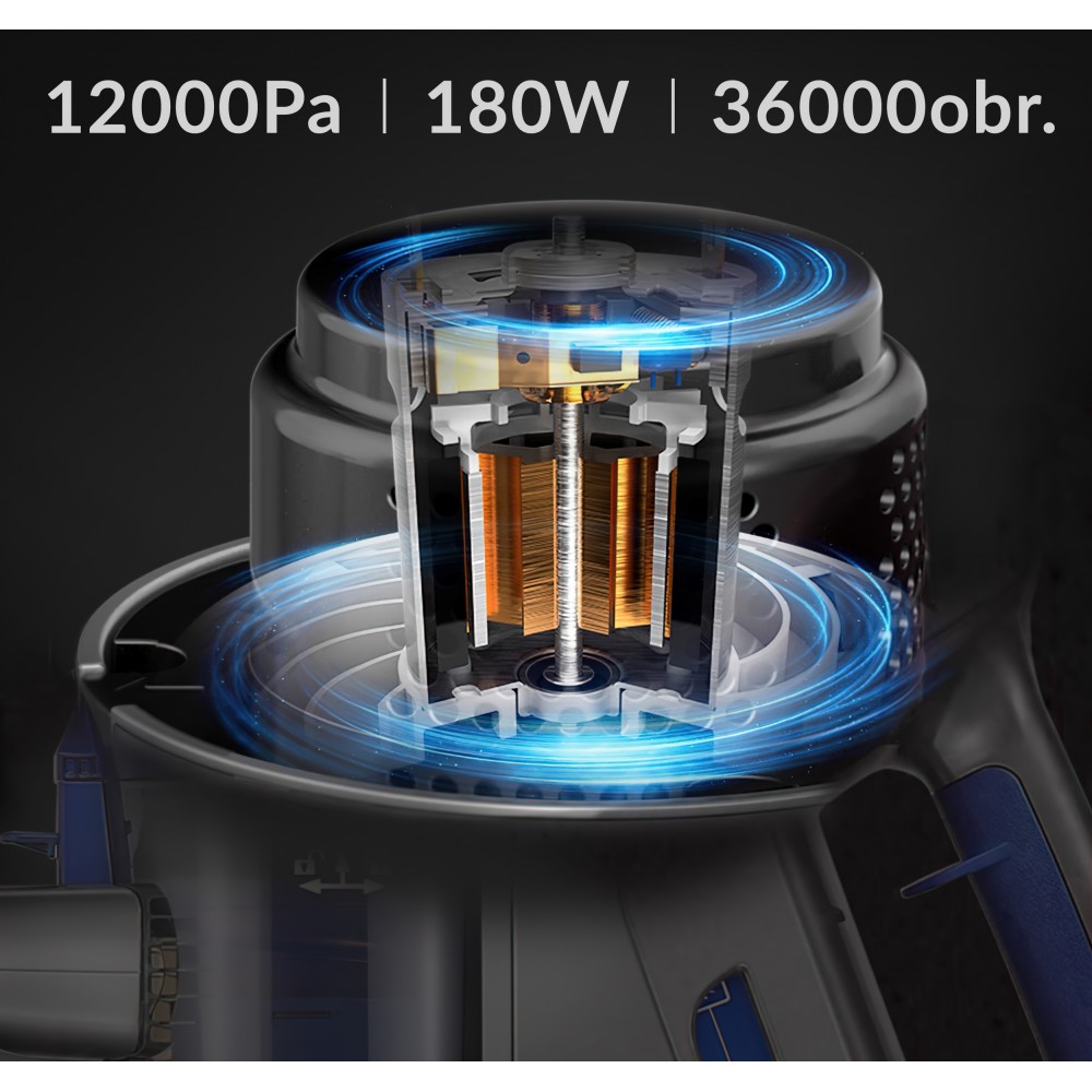 Bezkáblový akumulátorový vertikálny vysávač 180W 3v1 21,6V - POWERMAT PM-ODA-21.6J