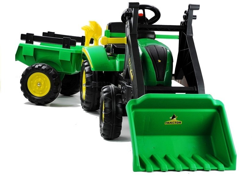LeanToys Veľký traktor Herman s prívesom a pedálmi 165 cm, zelená
