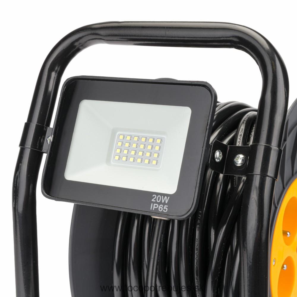 Predlžovací kábel na bubne + led lampa 3x2,5mm 30m - POWERMAT
